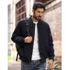 image:imageMAGCOMSEN Mens Bomber Jacket Warm Zip Up Spring Coat Lightweight Casual Windbreaker Pilot Jacket with Pockets Black XL