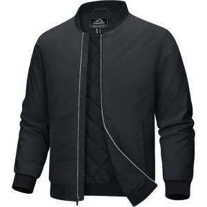 image:imageMAGCOMSEN Bomber Jackets for Men Winter Casual Quilted Jacket Warm Windproof Padded Jackets Zip Up Coats