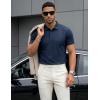 image:imageMAGCOMSEN Mens Polo Shirts Short Sleeve Cotton Pique 3 Button Classic Fit Casual TShirt Performance Golf Shirts2 Navy