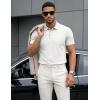 image:imageMAGCOMSEN Mens Polo Shirts Short Sleeve Cotton Pique 3 Button Classic Fit Casual TShirt Performance Golf Shirts5 White
