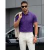 image:imageMAGCOMSEN Mens Polo Shirts Short Sleeve Cotton Pique 3 Button Classic Fit Casual TShirt Performance Golf Shirts6 Purple