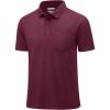 image:imageMAGCOMSEN Mens Golf Polo Shirts Short Sleeve Pocket Polo Shirts 3 Button Shirts Cotton Collared Shirt Wine RedL Large
