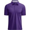 image:imageMAGCOMSEN Mens Polo Shirts Short Sleeve Cotton Pique 3 Button Classic Fit Casual TShirt Performance Golf Shirts6 Purple