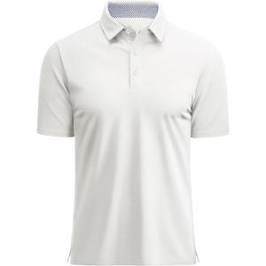 image:imageMAGCOMSEN Mens Polo Shirts Short Sleeve Cotton Pique 3 Button Classic Fit Casual TShirt Performance Golf Shirts5 White