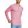 image:imageMAGCOMSEN Long Sleeve Henley Shirts for Mens Fall Shirts Cotton Casual Shirts Grey Pink L