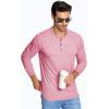 image:imageMAGCOMSEN Long Sleeve Henley Shirts for Mens Fall Shirts Cotton Casual Shirts Grey Pink L