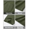 image:imageMAGCOMSEN Mens Polo Shirts with Pocket Cotton Pique Short Sleeve Collared Shirt Moisture Wicking Golf Shirts 3Button ShirtsArmy Green