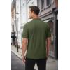 image:imageMAGCOMSEN Mens Polo Shirts with Pocket Cotton Pique Short Sleeve Collared Shirt Moisture Wicking Golf Shirts 3Button ShirtsArmy Green