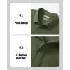 image:imageMAGCOMSEN Mens Polo Shirts with Pocket Cotton Pique Short Sleeve Collared Shirt Moisture Wicking Golf Shirts 3Button ShirtsArmy Green