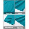 image:imageMAGCOMSEN Mens Polo Shirts with Pocket Cotton Pique Short Sleeve Collared Shirt Moisture Wicking Golf Shirts 3Button ShirtsBlue Green