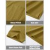 image:imageMAGCOMSEN Mens Polo Shirts with Pocket Cotton Pique Short Sleeve Collared Shirt Moisture Wicking Golf Shirts 3Button ShirtsBrown