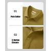 image:imageMAGCOMSEN Mens Polo Shirts with Pocket Cotton Pique Short Sleeve Collared Shirt Moisture Wicking Golf Shirts 3Button ShirtsBrown