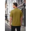 image:imageMAGCOMSEN Mens Polo Shirts with Pocket Cotton Pique Short Sleeve Collared Shirt Moisture Wicking Golf Shirts 3Button ShirtsBrown