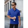 image:imageMAGCOMSEN Mens Polo Shirts with Pocket Cotton Pique Short Sleeve Collared Shirt Moisture Wicking Golf Shirts 3Button ShirtsColor Blue
