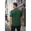 image:imageMAGCOMSEN Mens Polo Shirts with Pocket Cotton Pique Short Sleeve Collared Shirt Moisture Wicking Golf Shirts 3Button ShirtsDark Green