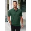 image:imageMAGCOMSEN Mens Polo Shirts with Pocket Cotton Pique Short Sleeve Collared Shirt Moisture Wicking Golf Shirts 3Button ShirtsDark Green