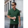 image:imageMAGCOMSEN Mens Polo Shirts with Pocket Cotton Pique Short Sleeve Collared Shirt Moisture Wicking Golf Shirts 3Button ShirtsDark Green