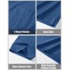 image:imageMAGCOMSEN Mens Polo Shirts with Pocket Cotton Pique Short Sleeve Collared Shirt Moisture Wicking Golf Shirts 3Button ShirtsGrey Blue