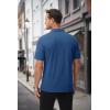 image:imageMAGCOMSEN Mens Polo Shirts with Pocket Cotton Pique Short Sleeve Collared Shirt Moisture Wicking Golf Shirts 3Button ShirtsGrey Blue