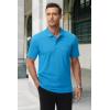 image:imageMAGCOMSEN Mens Polo Shirts with Pocket Cotton Pique Short Sleeve Collared Shirt Moisture Wicking Golf Shirts 3Button ShirtsGrey Green
