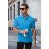 image:imageMAGCOMSEN Mens Polo Shirts with Pocket Cotton Pique Short Sleeve Collared Shirt Moisture Wicking Golf Shirts 3Button ShirtsGrey Green
