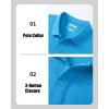 image:imageMAGCOMSEN Mens Polo Shirts with Pocket Cotton Pique Short Sleeve Collared Shirt Moisture Wicking Golf Shirts 3Button ShirtsGrey Green