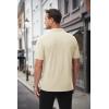 image:imageMAGCOMSEN Mens Polo Shirts with Pocket Cotton Pique Short Sleeve Collared Shirt Moisture Wicking Golf Shirts 3Button ShirtsKhaki