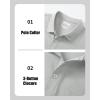 image:imageMAGCOMSEN Mens Polo Shirts with Pocket Cotton Pique Short Sleeve Collared Shirt Moisture Wicking Golf Shirts 3Button ShirtsLight Grey