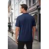 image:imageMAGCOMSEN Mens Polo Shirts with Pocket Cotton Pique Short Sleeve Collared Shirt Moisture Wicking Golf Shirts 3Button ShirtsNavy
