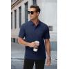 image:imageMAGCOMSEN Mens Polo Shirts with Pocket Cotton Pique Short Sleeve Collared Shirt Moisture Wicking Golf Shirts 3Button ShirtsNavy