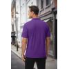 image:imageMAGCOMSEN Mens Polo Shirts with Pocket Cotton Pique Short Sleeve Collared Shirt Moisture Wicking Golf Shirts 3Button ShirtsPurple