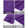 image:imageMAGCOMSEN Mens Polo Shirts with Pocket Cotton Pique Short Sleeve Collared Shirt Moisture Wicking Golf Shirts 3Button ShirtsPurple