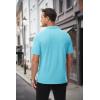 image:imageMAGCOMSEN Mens Polo Shirts with Pocket Cotton Pique Short Sleeve Collared Shirt Moisture Wicking Golf Shirts 3Button ShirtsSky Blue