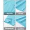 image:imageMAGCOMSEN Mens Polo Shirts with Pocket Cotton Pique Short Sleeve Collared Shirt Moisture Wicking Golf Shirts 3Button ShirtsSky Blue
