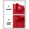 image:imageMAGCOMSEN Mens Polo Shirts with Pocket Cotton Pique Short Sleeve Collared Shirt Moisture Wicking Golf Shirts 3Button ShirtsTomato Red