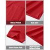 image:imageMAGCOMSEN Mens Polo Shirts with Pocket Cotton Pique Short Sleeve Collared Shirt Moisture Wicking Golf Shirts 3Button ShirtsTomato Red