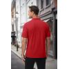 image:imageMAGCOMSEN Mens Polo Shirts with Pocket Cotton Pique Short Sleeve Collared Shirt Moisture Wicking Golf Shirts 3Button ShirtsTomato Red