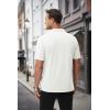 image:imageMAGCOMSEN Mens Polo Shirts with Pocket Cotton Pique Short Sleeve Collared Shirt Moisture Wicking Golf Shirts 3Button ShirtsWhite
