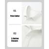 image:imageMAGCOMSEN Mens Polo Shirts with Pocket Cotton Pique Short Sleeve Collared Shirt Moisture Wicking Golf Shirts 3Button ShirtsWhite