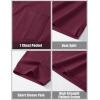 image:imageMAGCOMSEN Mens Polo Shirts with Pocket Cotton Pique Short Sleeve Collared Shirt Moisture Wicking Golf Shirts 3Button ShirtsWine Red