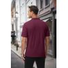 image:imageMAGCOMSEN Mens Polo Shirts with Pocket Cotton Pique Short Sleeve Collared Shirt Moisture Wicking Golf Shirts 3Button ShirtsWine Red