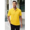 image:imageMAGCOMSEN Mens Polo Shirts with Pocket Cotton Pique Short Sleeve Collared Shirt Moisture Wicking Golf Shirts 3Button ShirtsYellow
