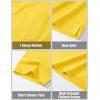 image:imageMAGCOMSEN Mens Polo Shirts with Pocket Cotton Pique Short Sleeve Collared Shirt Moisture Wicking Golf Shirts 3Button ShirtsYellow