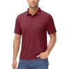 image:imageMAGCOMSEN Polo Shirts for Men Short Sleeve Shirts Casual Golf Shirts Summer Work TShirt Quick Dry Outdoor Active Polo Shirts Wine Red 2XL