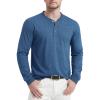 image:imageMAGCOMSEN Henley T Shirt for Men Long Sleeve Casual Shirt Button Down Cotton Summer Tops Work TShirts Medium BlueL