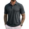 image:imageMAGCOMSEN Mens Short Sleeve Polo Golf Shirts 3Button Moisture Wicking Athletic TShirts Casual Collared Shirt1 Black