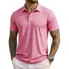 image:imageMAGCOMSEN Mens Short Sleeve Polo Golf Shirts 3Button Moisture Wicking Athletic TShirts Casual Collared Shirt2 Pink