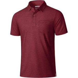 image:imageMAGCOMSEN Polo Shirts for Men Short Sleeve Shirts Casual Golf Shirts Summer Work TShirt Quick Dry Outdoor Active Polo Shirts Wine Red 2XL
