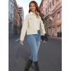 image:imageMAGCOMSEN Womens Corduroy Jacket Fashion Cropped Jackets Button Down Shacket Long Sleeve Outerwear with Flap PocketsBeige