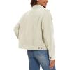 image:imageMAGCOMSEN Womens Corduroy Jacket Fashion Cropped Jackets Button Down Shacket Long Sleeve Outerwear with Flap PocketsBeige